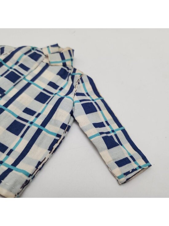 Vintage 1960s Handmade Checkered Shirt Suitable for Ken Doll Clothes - Picture 7 of 11